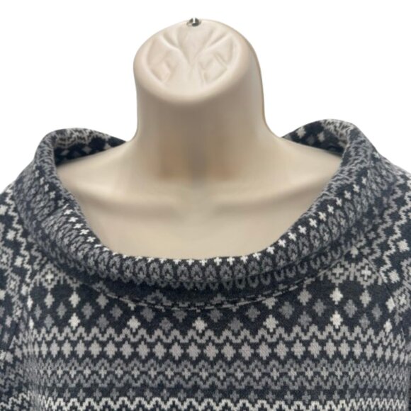 T by Talbots Gray and White Cowl Neck Pullover Size X - Picture 2 of 8